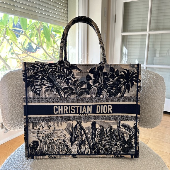 Dior Book Tote Limited Edition Toile de Jouy Palm Tree Print - Picture 1 of 15